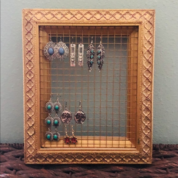 Other - Gold Earring Hanging Decorative Organizer